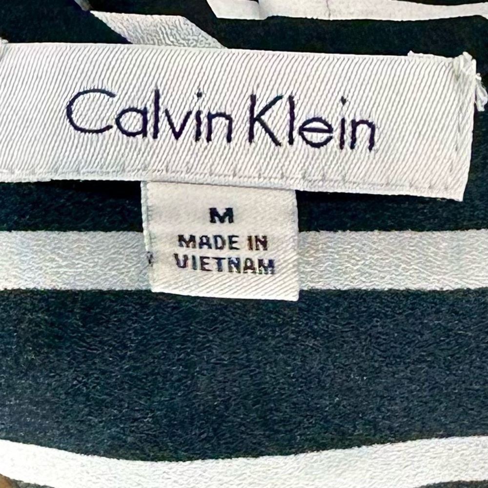 Calvin Klein V Neck Long Sleeve Striped Blouse Size M - Picture 11 of 14